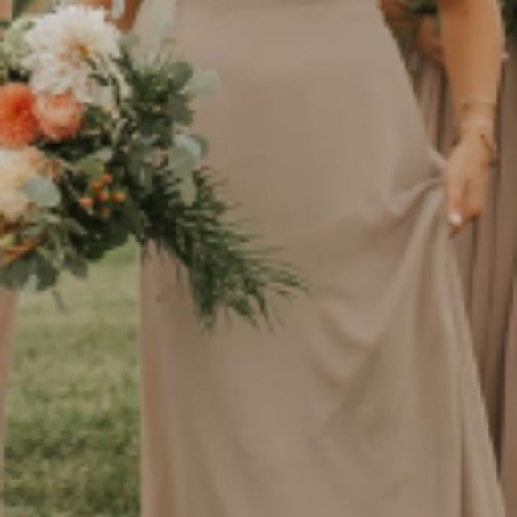 Azazie Everlee in Taupe - Picture 2 of 6